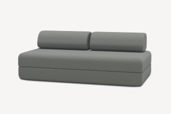 Canapé 3 places convertible et modulable - Tissu lisse Gris