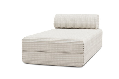 Méridienne convertible et modulable - Velours côtelé XL Blanc
