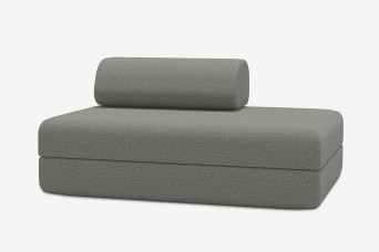 Canapé 2 places convertible et modulable - Tissu lisse Gris