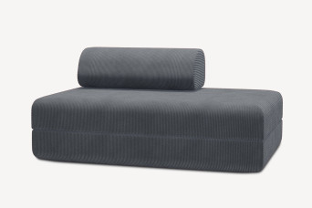 Canapé 2 places convertible et modulable - Velours côtelé Gris