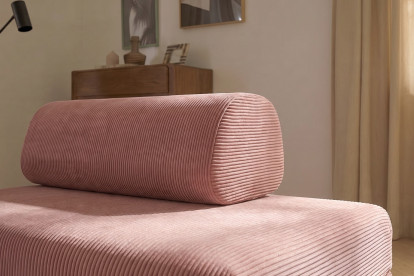 Canapé 2 places convertible et modulable - Velours côtelé Rose