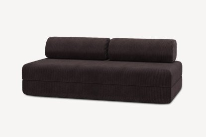 Canapé 3 places convertible et modulable - Velours côtelé Marron