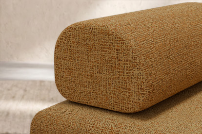 Canapé 2 places convertible et modulable - Tissu tweed Jaune
