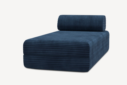 Méridienne convertible et modulable - Velours côtelé XL Bleu