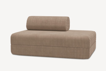 Canapé 2 places convertible et modulable - Velours côtelé XL Marron
