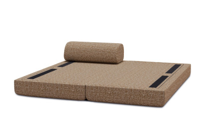 Méridienne convertible et modulable - Tissu tweed Marron