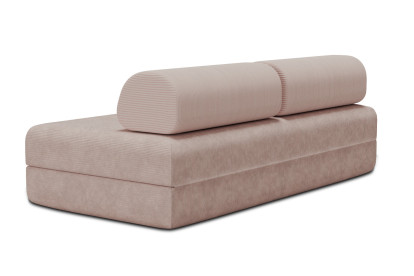Canapé 3 places convertible et modulable - Velours côtelé Rose pâle