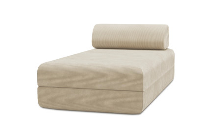 Méridienne convertible et modulable - Velours côtelé Beige