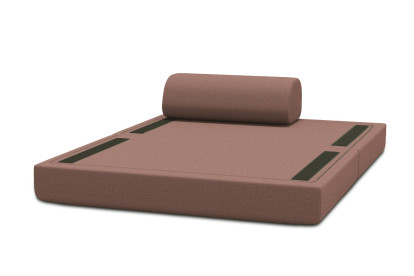 Canapé 2 places convertible et modulable - Tissu lisse Terracotta