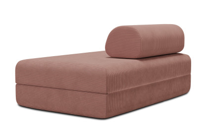 Canapé 2 places convertible et modulable - Velours côtelé Rose