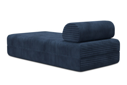 Méridienne convertible et modulable - Velours côtelé XL Bleu
