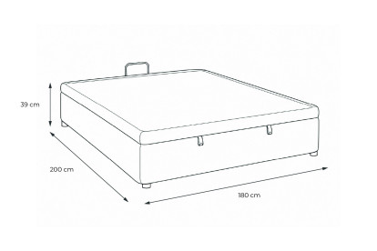 Sommier Coffre 180x200 cm - Bouclette - Noir