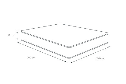 Matelas 150x200 cm Ressorts ensachés et Mémoire de forme - Vitalspring Recover