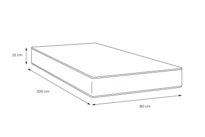 Matelas 80x200 cm Ressorts ensachés et Mémoire de forme - Exclusive