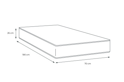 Matelas 70x190 cm Ressorts ensachés et Mémoire de forme - Actiflex Zen