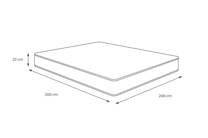 Matelas 200x200 cm Ressorts ensachés et Mémoire de forme - Flexy