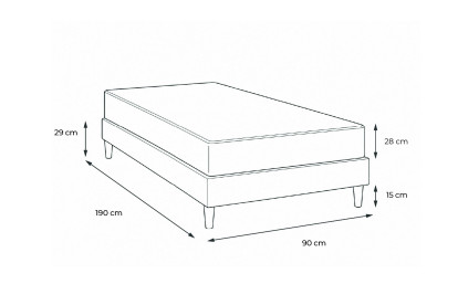 Ensemble Matelas Sommier 90x190 cm - Sommier Blanc (déjà monté) - George V