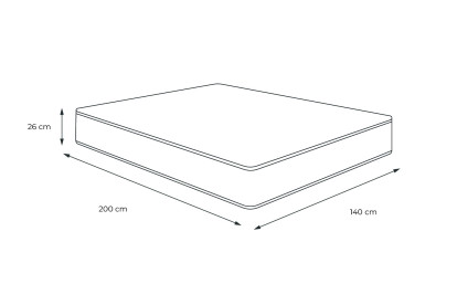 Matelas 140x200 cm Ressorts ensachés et Mémoire de forme - Vitalspring Zen