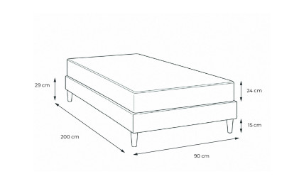 Ensemble Matelas Sommier 90x200 cm - Sommier Blanc (en kit) - Actimemo Morpho
