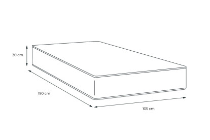 Matelas 105x190 cm Mémoire de forme - Buckingham