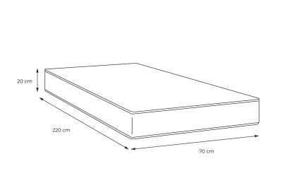 Matelas 70x220 cm Mémoire de forme - Actimemo Soft