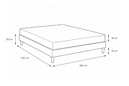 Ensemble Matelas Sommier 180x220 cm - Sommier Noir (en kit) - Vital Relax