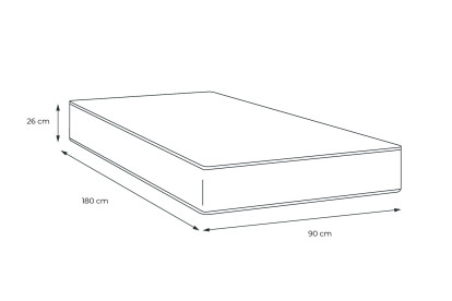 Matelas 90x180 cm Ressorts ensachés et Mémoire de forme - Vitalpower Recover