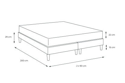 Ensemble Matelas Sommier 180x200 cm - 2 Sommiers Gris - Vitalspring