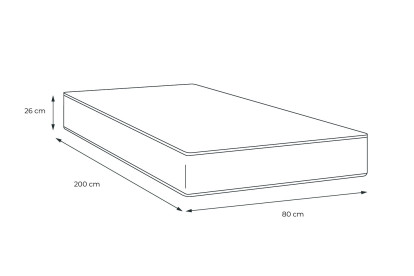 Matelas 80x200 cm Mémoire de forme et Micro ressorts ensachés - Ultra