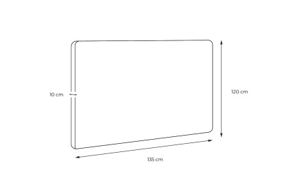 Tête de lit 135 cm Capitonnée - Tissu Bouclette Noir