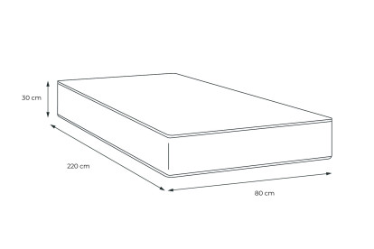 Matelas 80x220 cm Mémoire de forme - Buckingham