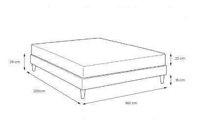 Ensemble Matelas Sommier 160x220 cm - Sommier Blanc (en kit) - Lancaster