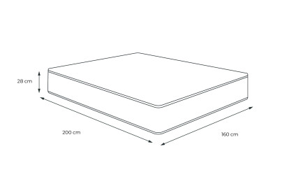 Matelas 160x200 cm Ressorts ensachés et Mémoire de forme - Vingt-Huit PLUS