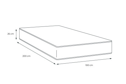Matelas 100x200 cm Ressorts ensachés et Mémoire de forme - Vital Care