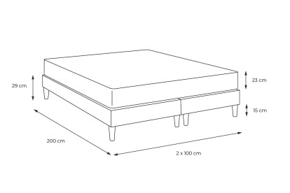 Ensemble Matelas Sommier 200x200 cm - 2 Sommiers Blanc - Perform