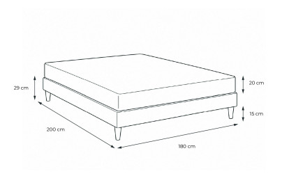 Pack lit complet 180x200 cm - Matelas + Sommier Blanc (en kit) + 2 oreillers + Couette - Actiflex Touch