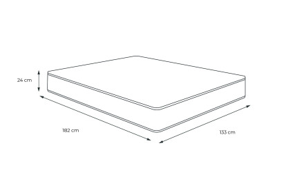 Matelas 133x182 cm Ressorts ensachés et Mémoire de forme - Actiflex Relax