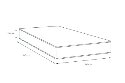 Matelas 90x180 cm Ressorts ensachés et Mémoire de forme - Flexy