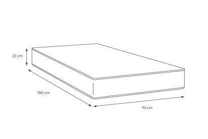 Matelas 70x190 cm Ressorts ensachés et Mémoire de forme - Flexy