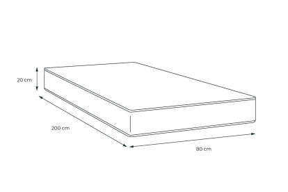 Matelas 80x200 cm Mémoire de forme - Actimemo Pur