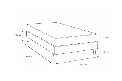 Ensemble Matelas Sommier 80x190 cm - Sommier Blanc (en kit) - Actilatex Night