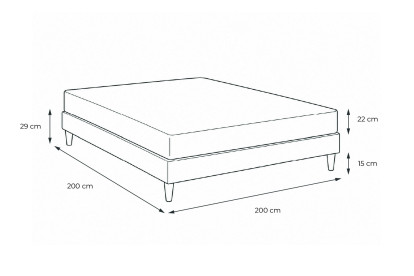 Pack lit complet 200x200 cm - Matelas + Sommier Gris (en kit) + 2 oreillers + Couette - Actiflex Form