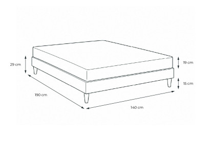 Pack lit complet 140x190 cm - Matelas + Sommier Gris + 2 oreillers + Couette - Bodyone