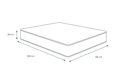 Matelas 135x190 cm Ressorts ensachés et Mémoire de forme - Vitalspring Recover