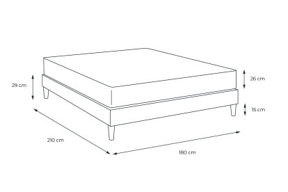 Ensemble Matelas Sommier 180x210 cm - Sommier Blanc (en kit) - ActiMemo Plus