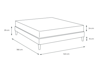 Pack lit complet 140x190 cm - Matelas + Sommier Gris (en kit) + 2 oreillers + Couette - Actimemo Morpho