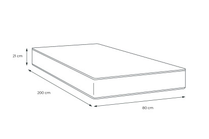 Matelas 80x200 cm Mémoire de forme - Supérieur