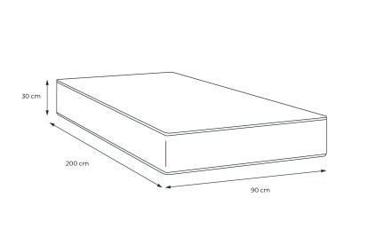 Matelas 90x200 cm Ressorts ensachés et Mémoire de forme - Trente PLUS