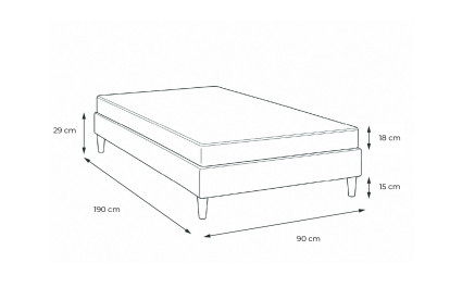 Ensemble Matelas Sommier 90x190 cm - Sommier Blanc (en kit) - Vitalmemo