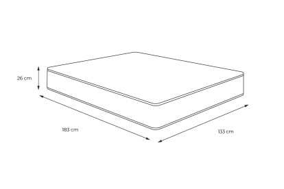 Matelas 133x183 cm Ressorts ensachés et Mémoire de forme - Actiflex Max
